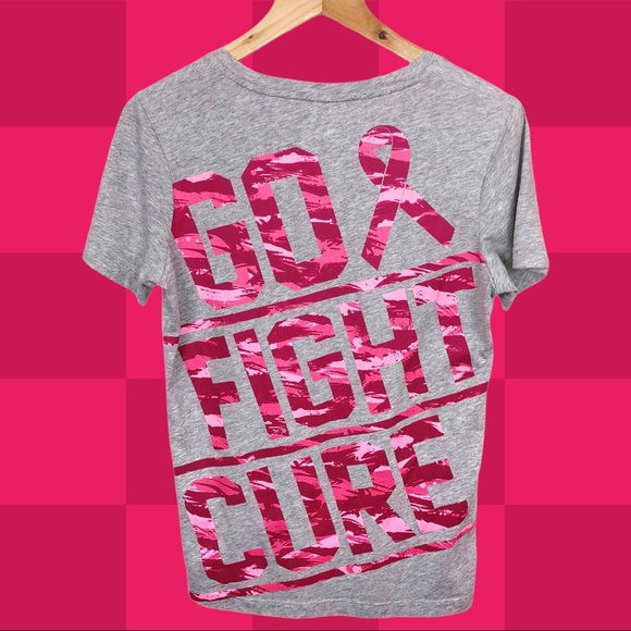 Under Armor Breast Cancer Awareness V Neck Fitted Short Sleeve Heathered T Shirt - Picture 7 of 7